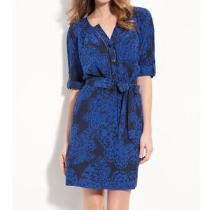 presley skye Nordstrom women’s 100% silk belted butterfly print dress SMALL 4 6